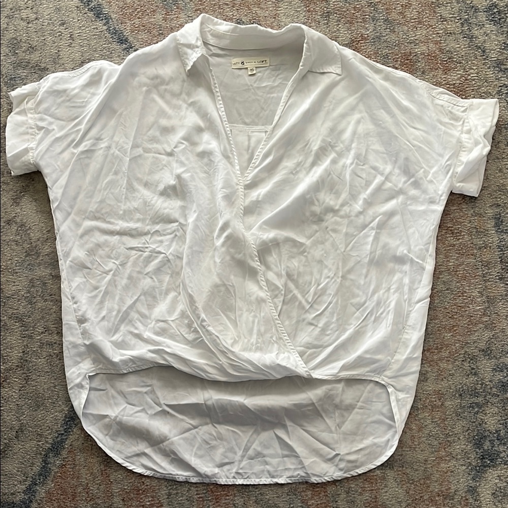 White Casual Shirt with Relaxed Fit